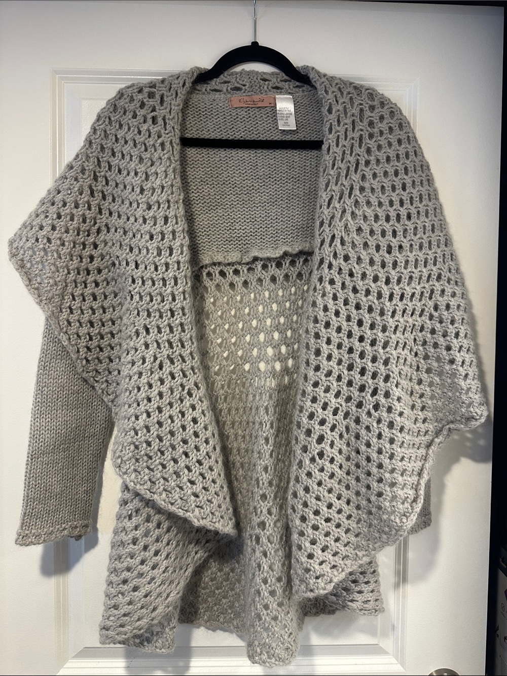 Cozy Open-Front Knit Cardigan Sweater - Light Gray